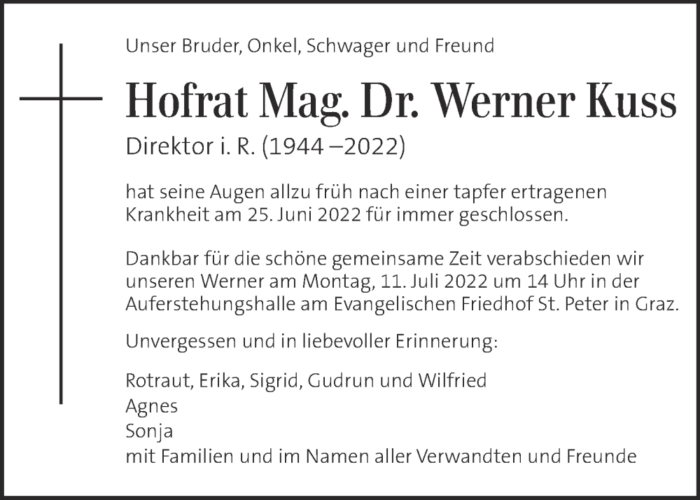 Pate Hofrat Mag. Dr. Werner Kuss