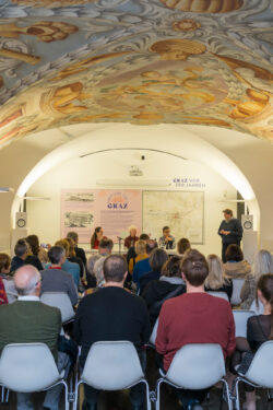 Lesung Ode an das verlorene Notizbuch von Elisabeth Frischauf in der Landesbibliothek Steiermark